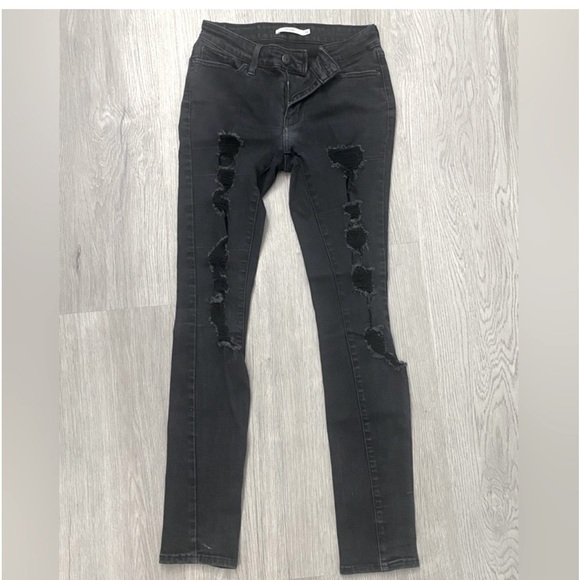 Levi’s - 711 skinny ripped jeans women size 26 - Picture 1 of 6